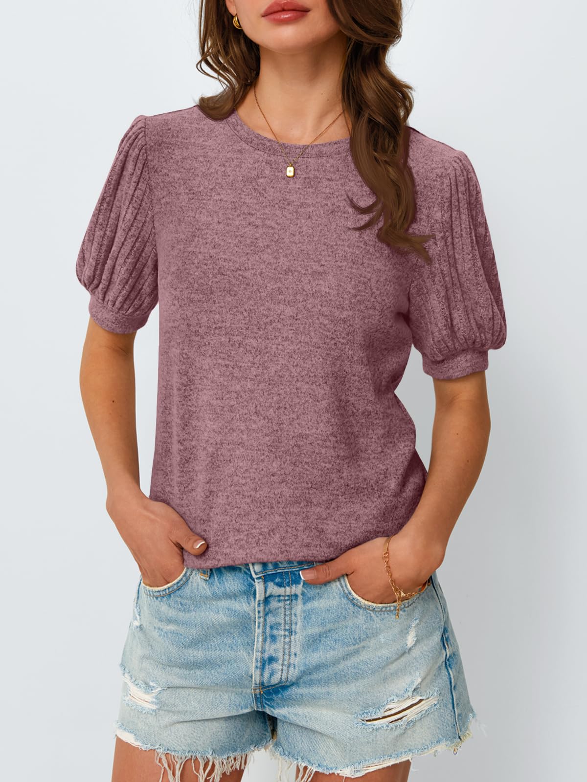 AUTOMET Womens Tops Summer Sweater Spring Tunic Dressy Casual Blouses Business Cute Trendy Short Sleeve Shirt 2026