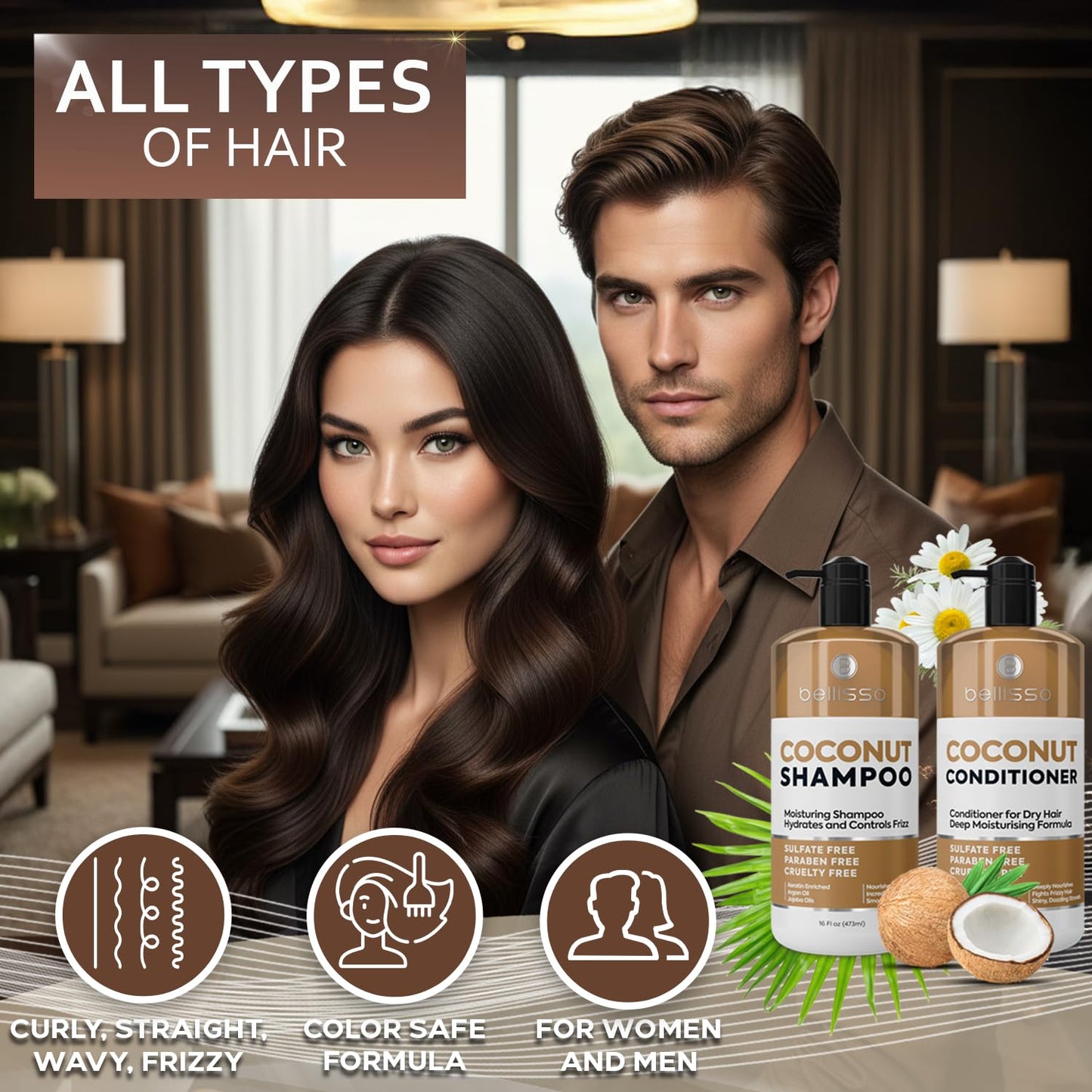 Biotin Shampoo and Conditioner Set - Sulfate and Paraben Free Treatment for Men and Women - Hair Thickening Volumizing Products to Help Boost Thinning Hair with Added Keratin
