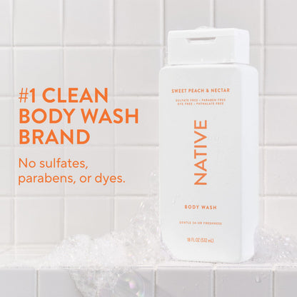 Native Body Wash Contains Naturally Derived Ingredients | For Women & Men, Sulfate, Paraben, & Dye Free Leaving Skin Soft and Hydrating | Sea Salt & Cedar 18 oz