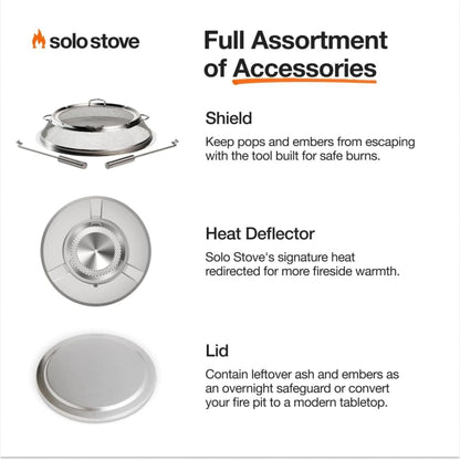 Solo Stove Yukon 27 Inch Smokeless Fire Pit with Removable Ash Pan - Wood Burning Portable Stainless Steel Outdoor Fireplace, Stainless Steel, Ideal for 6 or More People, 38 lbs