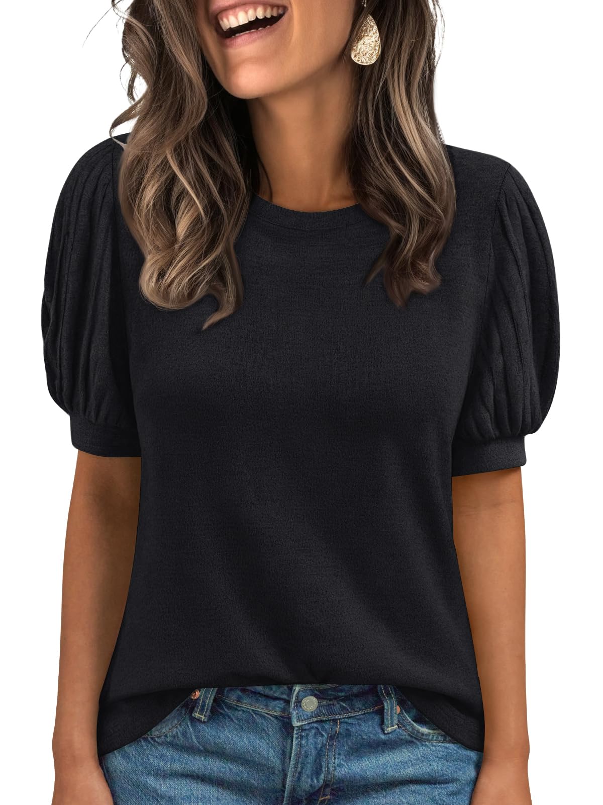 AUTOMET Womens Tops Summer Sweater Spring Tunic Dressy Casual Blouses Business Cute Trendy Short Sleeve Shirt 2026