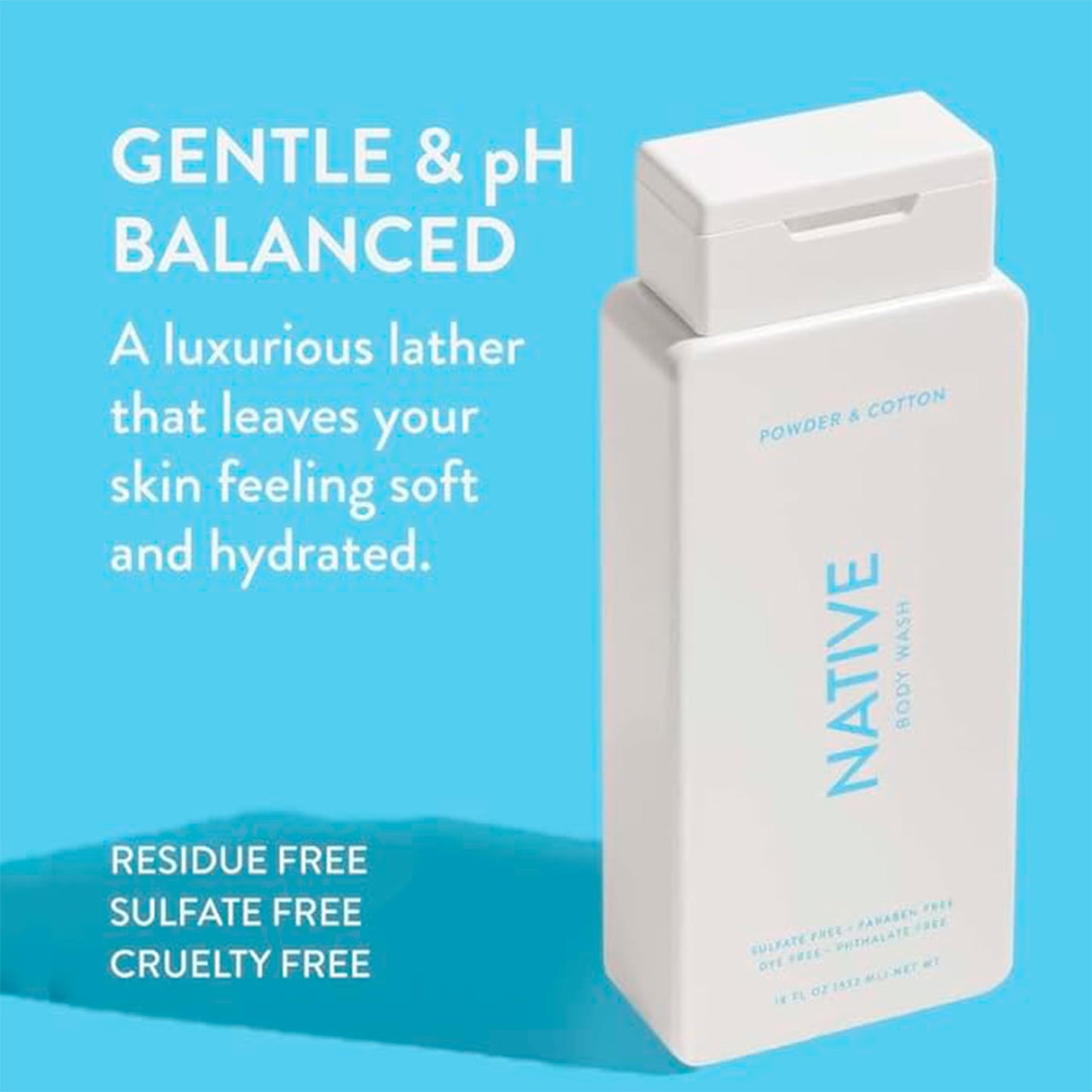 Native Body Wash Contains Naturally Derived Ingredients | For Women & Men, Sulfate, Paraben, & Dye Free Leaving Skin Soft and Hydrating | Sea Salt & Cedar 18 oz
