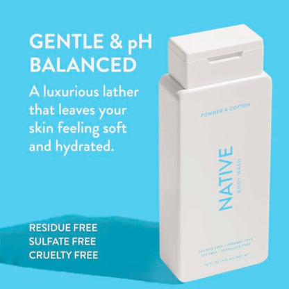 Native Body Wash Contains Naturally Derived Ingredients | For Women & Men, Sulfate, Paraben, & Dye Free Leaving Skin Soft and Hydrating | Sea Salt & Cedar 18 oz