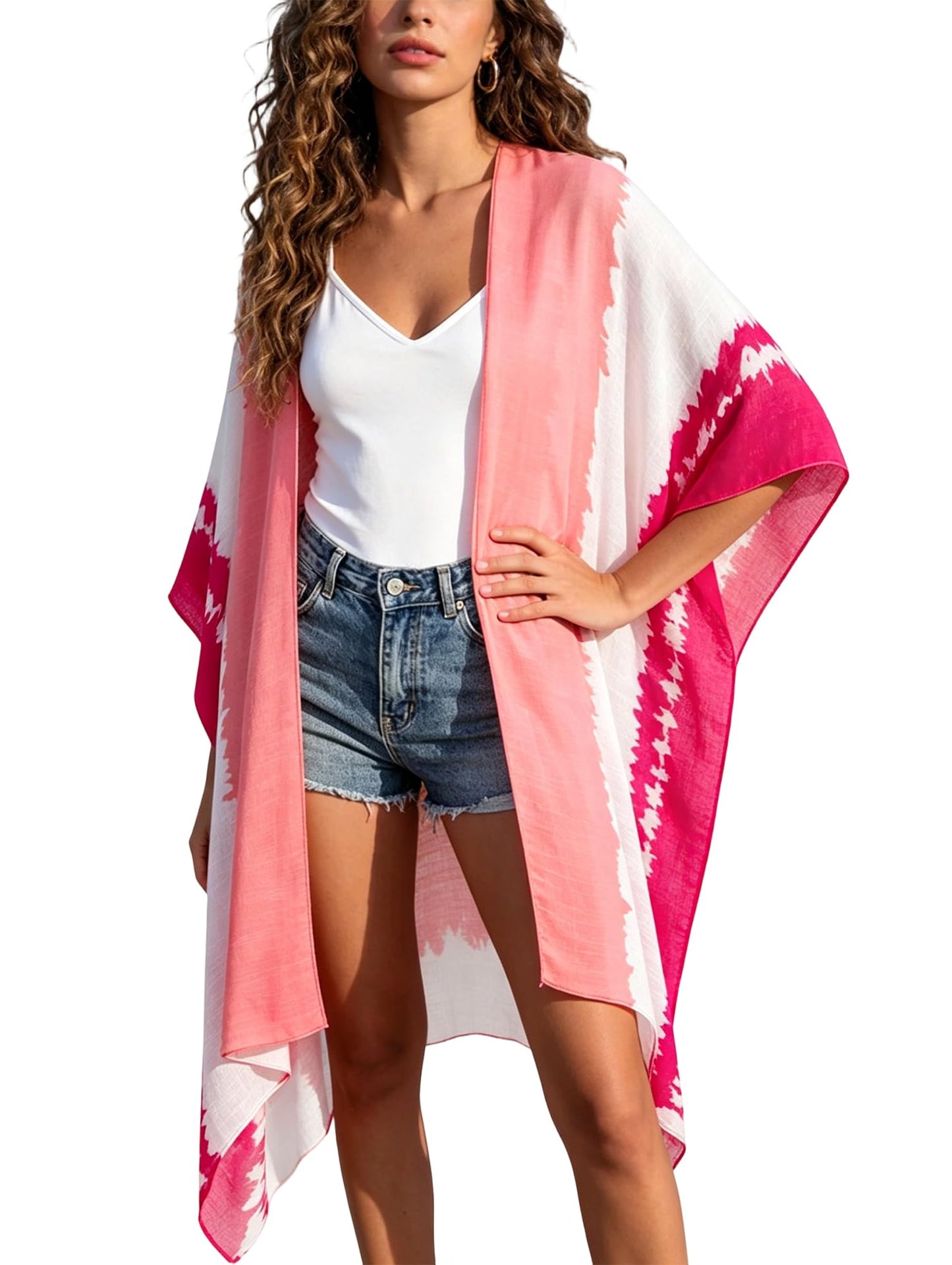 Breezy Lane Women's Kimono Cardigan Summer Swimsuit Coverups Beach Cover Up with Floral Print for Vacation