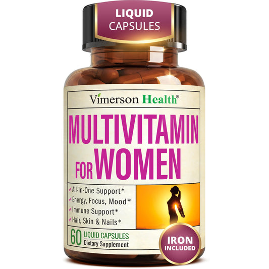 Vimerson Health Multivitamin for Women: Methylated B Vitamins, Chelated Minerals and Bioavailable D3 for Focus and Energy Support – Daily Womens Multivitamins and Multiminerals – 60 Capsules