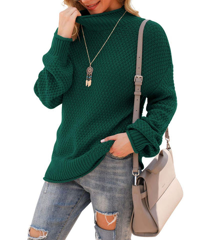 Jouica Women's Turtleneck Oversized Sweaters Batwing Long Sleeve Pullover Loose Chunky Knit Jumper