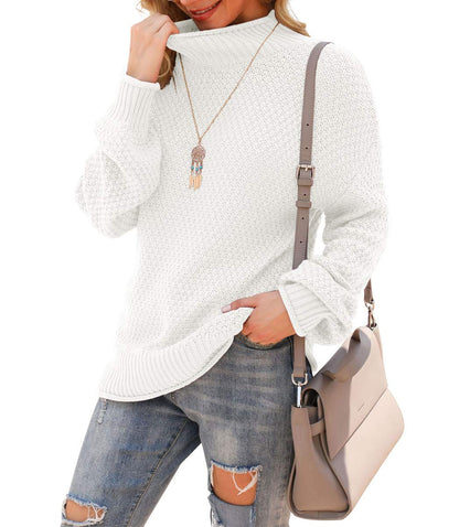 Jouica Women's Turtleneck Oversized Sweaters Batwing Long Sleeve Pullover Loose Chunky Knit Jumper