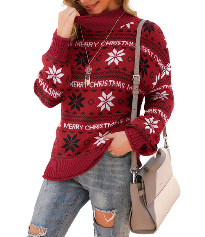 Jouica Women's Turtleneck Oversized Sweaters Batwing Long Sleeve Pullover Loose Chunky Knit Jumper