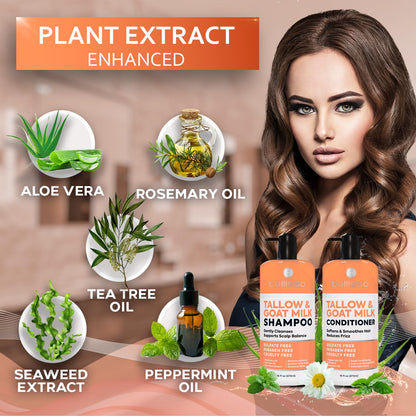 Biotin Shampoo and Conditioner Set - Sulfate and Paraben Free Treatment for Men and Women - Hair Thickening Volumizing Products to Help Boost Thinning Hair with Added Keratin