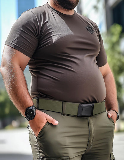 JUKMO Stretch Tactical Belt for Men, Military Work Rigger Hiking 1.5" Elastic Nylon Web Ratchet Quick Release Belt