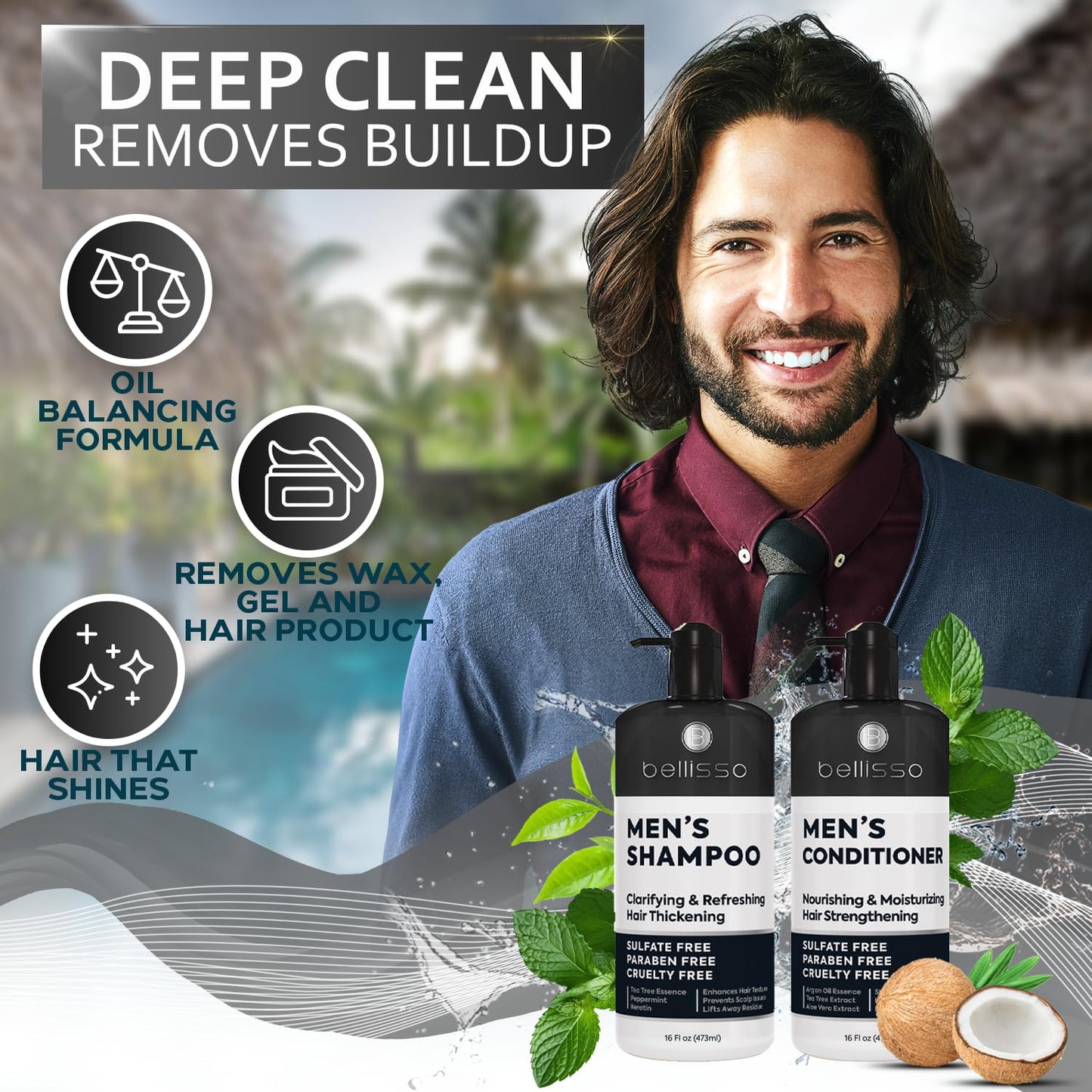 Biotin Shampoo and Conditioner Set - Sulfate and Paraben Free Treatment for Men and Women - Hair Thickening Volumizing Products to Help Boost Thinning Hair with Added Keratin