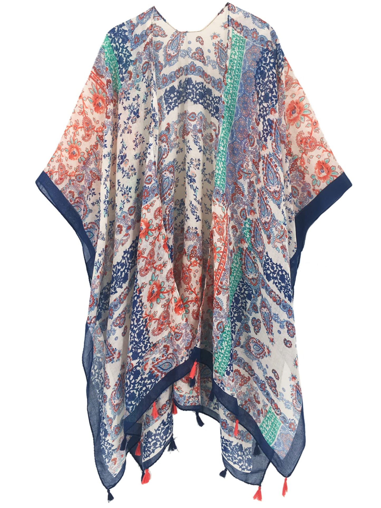 Breezy Lane Women's Kimono Cardigan Summer Swimsuit Coverups Beach Cover Up with Floral Print for Vacation