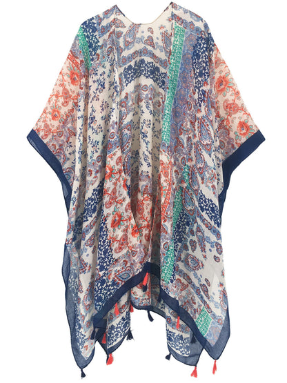 Breezy Lane Women's Kimono Cardigan Summer Swimsuit Coverups Beach Cover Up with Floral Print for Vacation