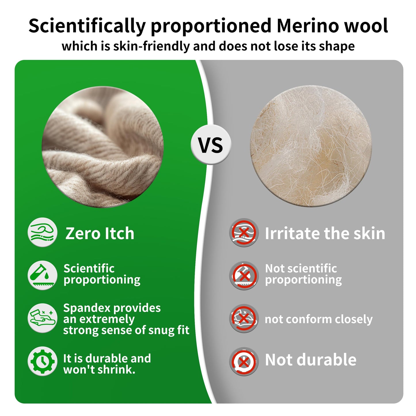 90% Merino Wool Socks for Men and Women,Casual Breathable Soft,3 Pairs