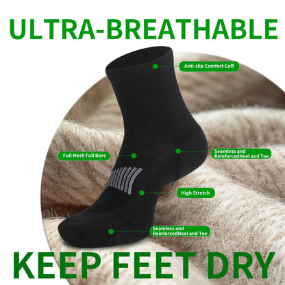 90% Merino Wool Socks for Men and Women,Casual Breathable Soft,3 Pairs
