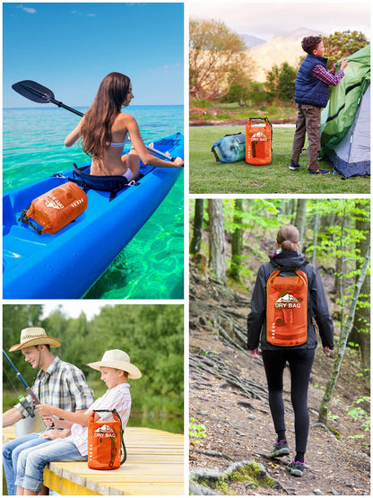 HEETA Dry Bag Waterproof for Women Men, 5L/10L/20L/30L/40L Roll Top Lightweight Dry Storage Bag Backpack with Phone Case for Travel Swimming Boating Kayaking Paddle Board Camping Beach Accessories