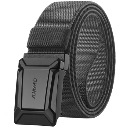 JUKMO Stretch Tactical Belt for Men, Military Work Rigger Hiking 1.5" Elastic Nylon Web Ratchet Quick Release Belt