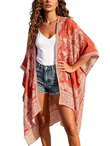 Breezy Lane Women's Kimono Cardigan Summer Swimsuit Coverups Beach Cover Up with Floral Print for Vacation