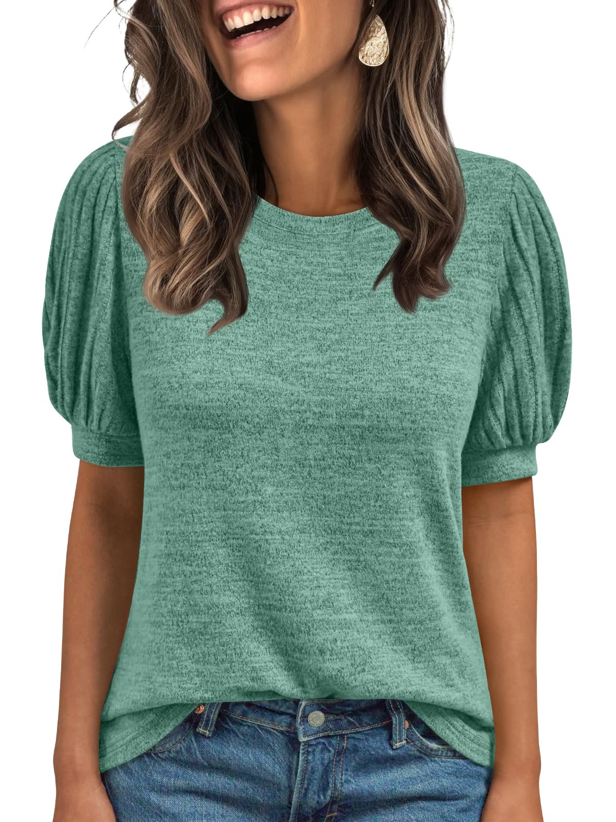 AUTOMET Womens Tops Summer Sweater Spring Tunic Dressy Casual Blouses Business Cute Trendy Short Sleeve Shirt 2026