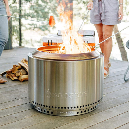 Solo Stove Yukon 27 Inch Smokeless Fire Pit with Removable Ash Pan - Wood Burning Portable Stainless Steel Outdoor Fireplace, Stainless Steel, Ideal for 6 or More People, 38 lbs