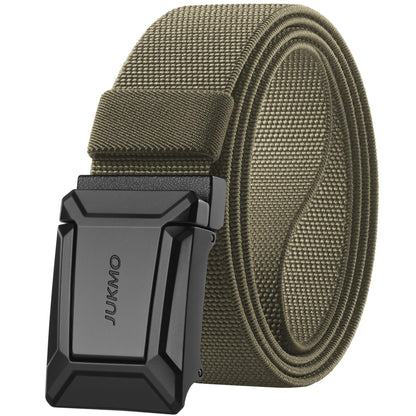JUKMO Stretch Tactical Belt for Men, Military Work Rigger Hiking 1.5" Elastic Nylon Web Ratchet Quick Release Belt