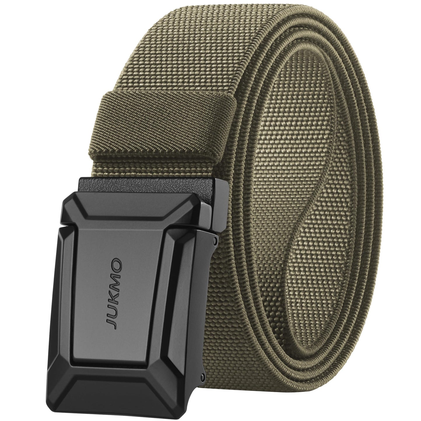 JUKMO Stretch Tactical Belt for Men, Military Work Rigger Hiking 1.5" Elastic Nylon Web Ratchet Quick Release Belt
