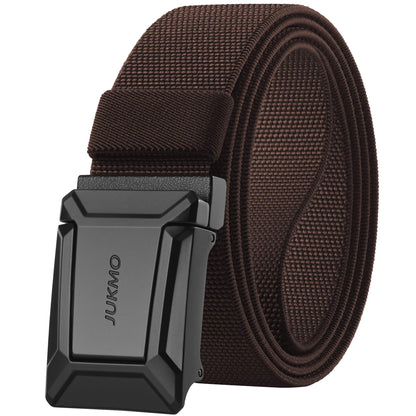 JUKMO Stretch Tactical Belt for Men, Military Work Rigger Hiking 1.5" Elastic Nylon Web Ratchet Quick Release Belt