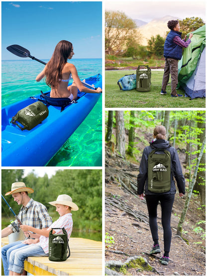 HEETA Dry Bag Waterproof for Women Men, 5L/10L/20L/30L/40L Roll Top Lightweight Dry Storage Bag Backpack with Phone Case for Travel Swimming Boating Kayaking Paddle Board Camping Beach Accessories