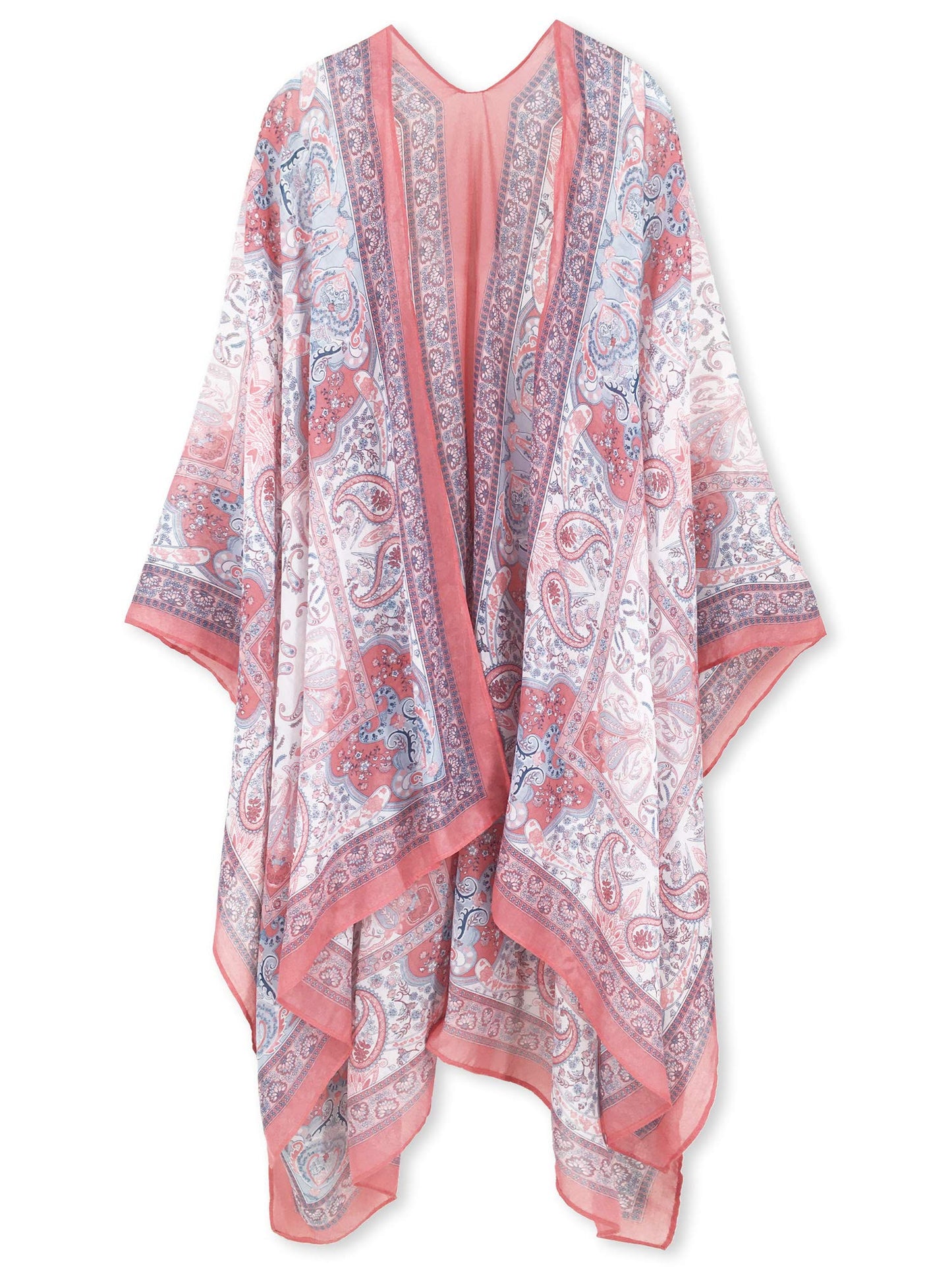 Breezy Lane Women's Kimono Cardigan Summer Swimsuit Coverups Beach Cover Up with Floral Print for Vacation