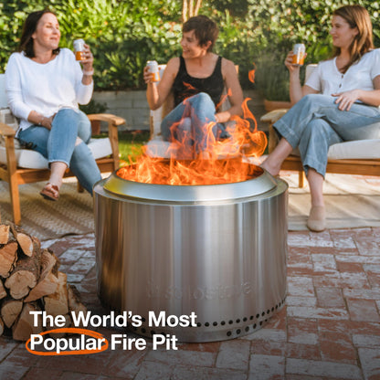 Solo Stove Yukon 27 Inch Smokeless Fire Pit with Removable Ash Pan - Wood Burning Portable Stainless Steel Outdoor Fireplace, Stainless Steel, Ideal for 6 or More People, 38 lbs