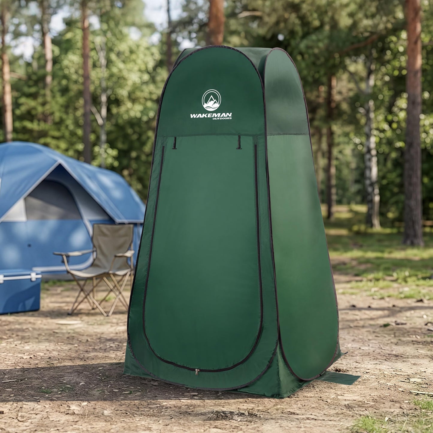 Wakeman Pop Up Changing Tent, 3.3 x 3.3 x 6.2ft, Camping Shower Tent for Portable Toilet Stall or Dressing Room with Carry Bag for Camping, Beach, or Tailgate, Polyester