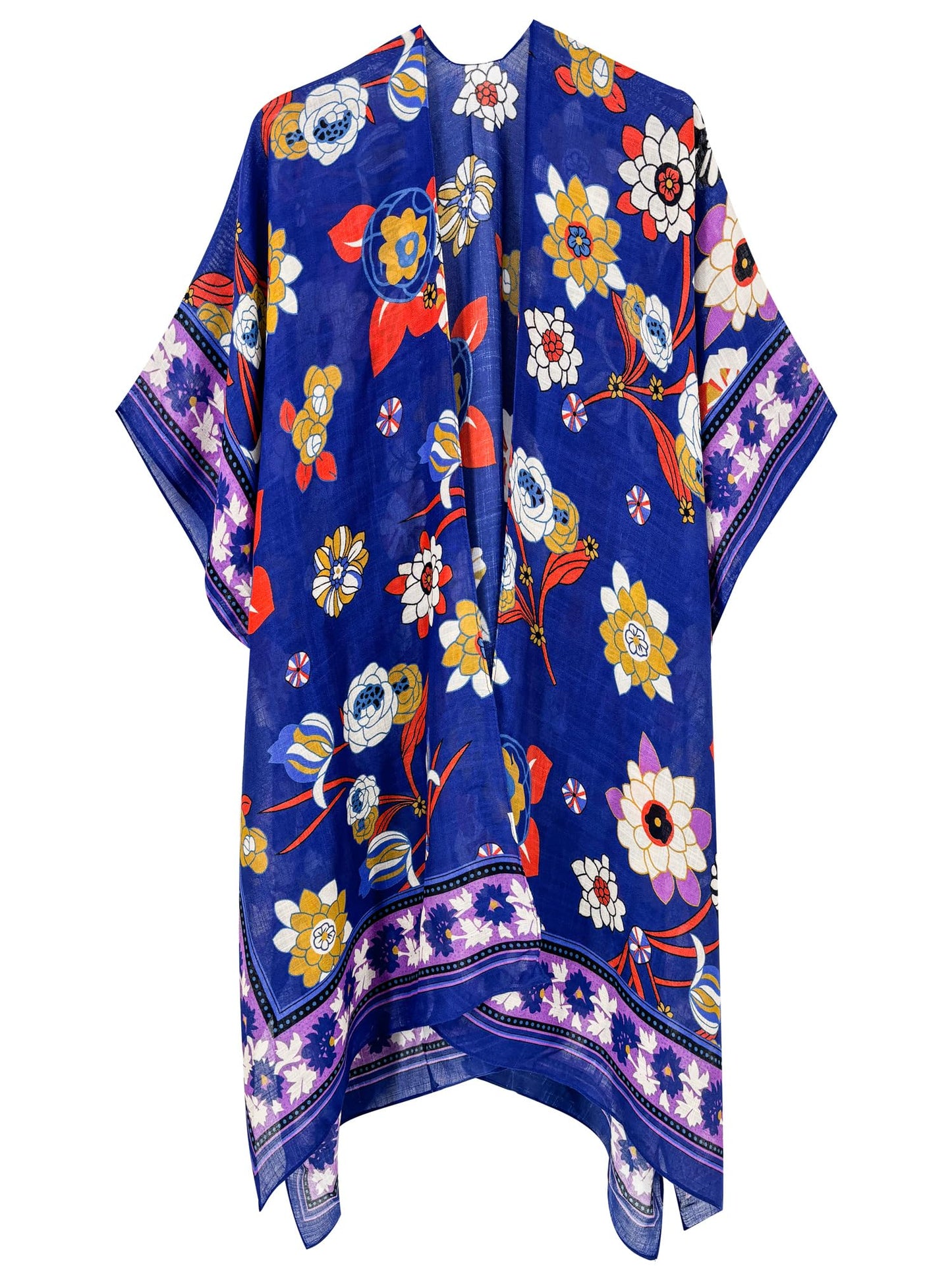 Breezy Lane Women's Kimono Cardigan Summer Swimsuit Coverups Beach Cover Up with Floral Print for Vacation