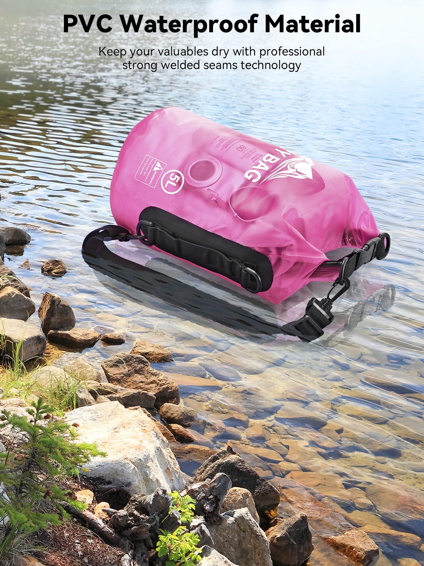 HEETA Dry Bag Waterproof for Women Men, 5L/10L/20L/30L/40L Roll Top Lightweight Dry Storage Bag Backpack with Phone Case for Travel Swimming Boating Kayaking Paddle Board Camping Beach Accessories
