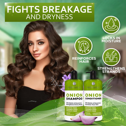 Biotin Shampoo and Conditioner Set - Sulfate and Paraben Free Treatment for Men and Women - Hair Thickening Volumizing Products to Help Boost Thinning Hair with Added Keratin