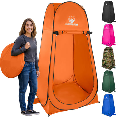 Wakeman Pop Up Changing Tent, 3.3 x 3.3 x 6.2ft, Camping Shower Tent for Portable Toilet Stall or Dressing Room with Carry Bag for Camping, Beach, or Tailgate, Polyester