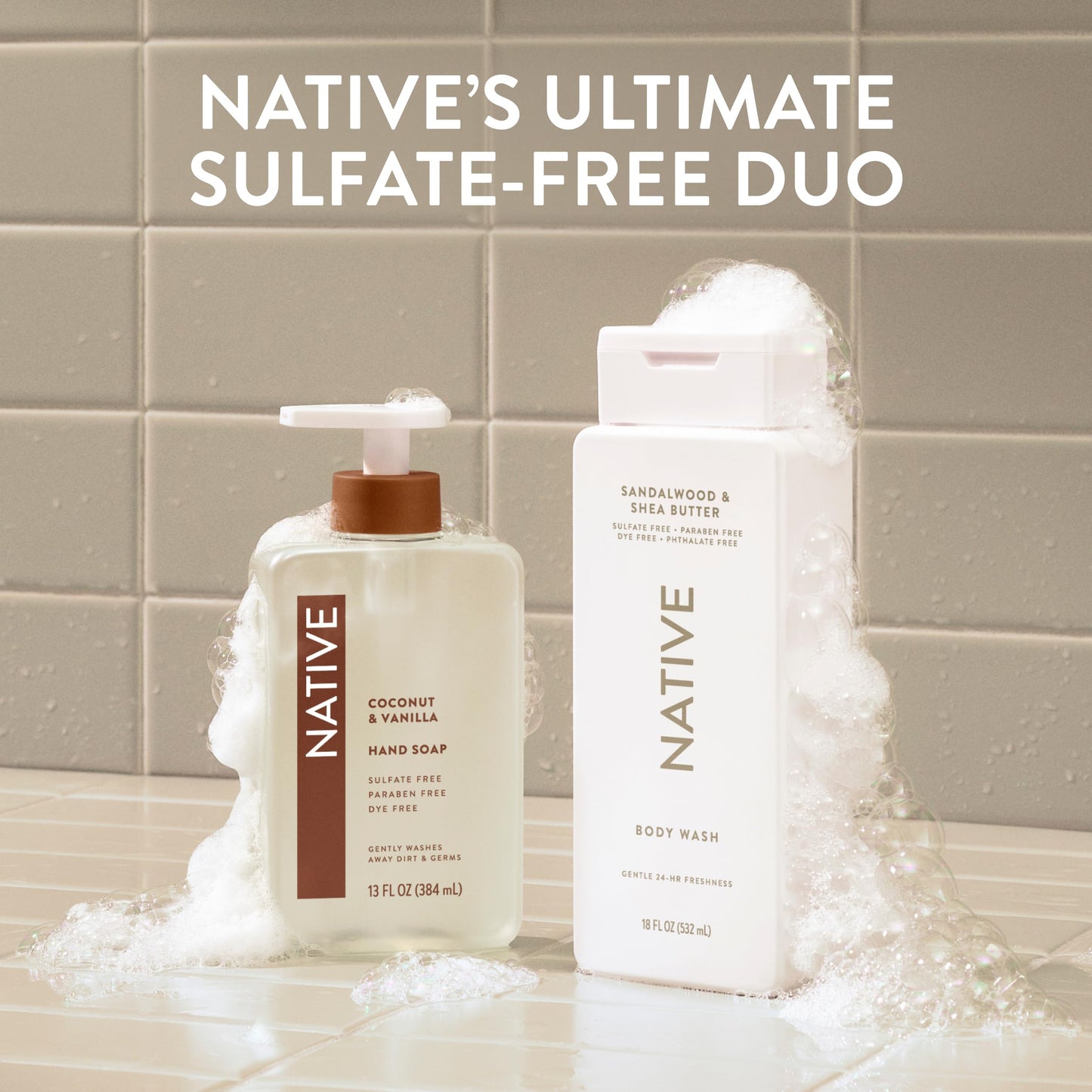 Native Body Wash Contains Naturally Derived Ingredients | For Women & Men, Sulfate, Paraben, & Dye Free Leaving Skin Soft and Hydrating | Sea Salt & Cedar 18 oz