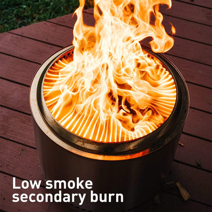 Solo Stove Yukon 27 Inch Smokeless Fire Pit with Removable Ash Pan - Wood Burning Portable Stainless Steel Outdoor Fireplace, Stainless Steel, Ideal for 6 or More People, 38 lbs