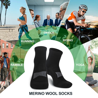 90% Merino Wool Socks for Men and Women,Casual Breathable Soft,3 Pairs