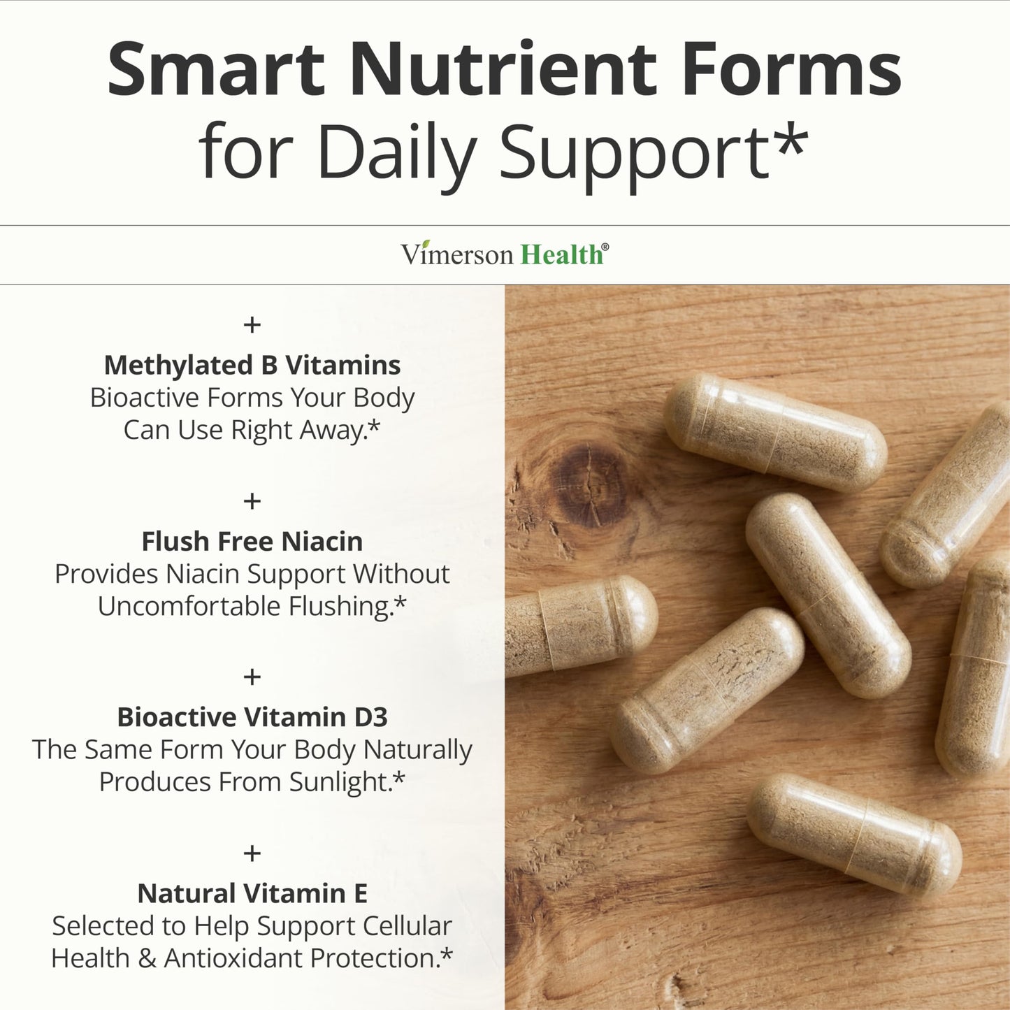 Vimerson Health Multivitamin for Women: Methylated B Vitamins, Chelated Minerals and Bioavailable D3 for Focus and Energy Support – Daily Womens Multivitamins and Multiminerals – 60 Capsules