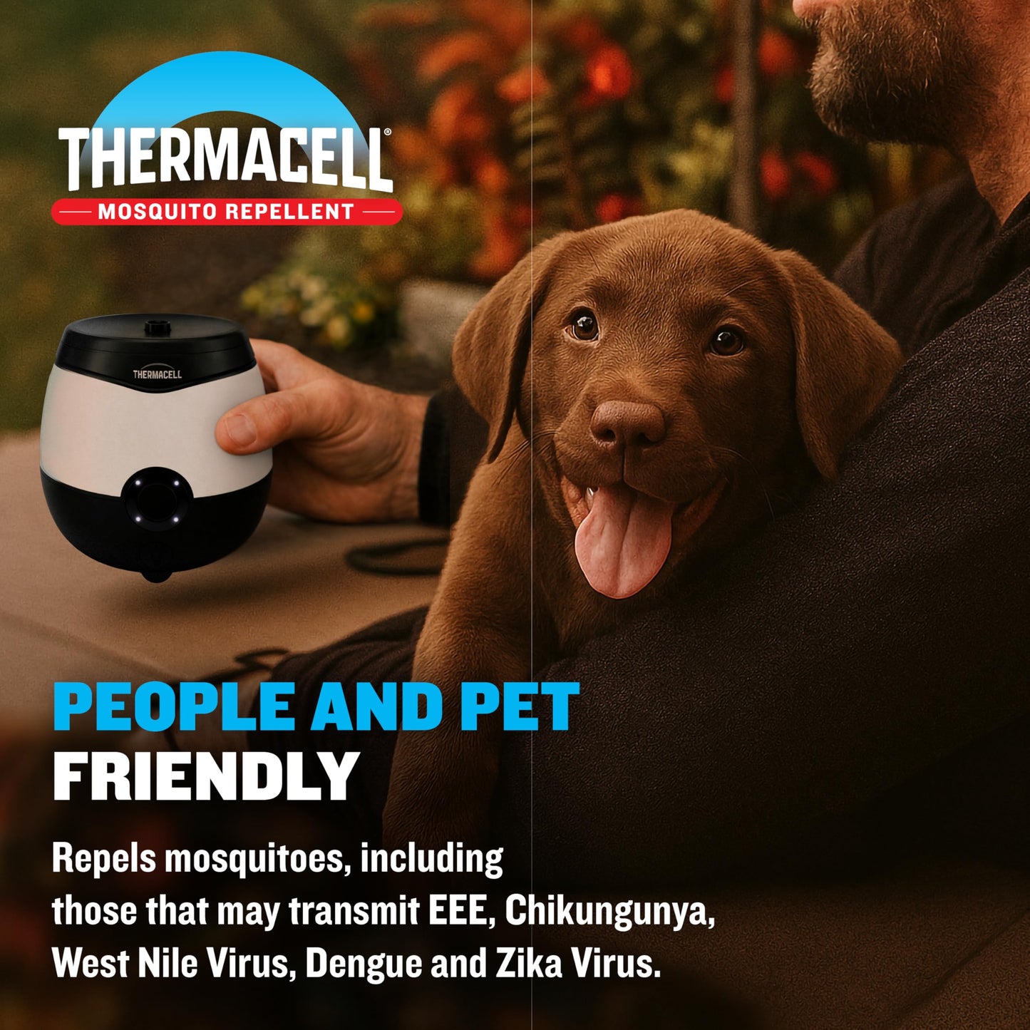 Thermacell E-Series Rechargeable Mosquito Repeller with 20’ Mosquito Protection Zone; Bug Spray Alternative; Scent Free