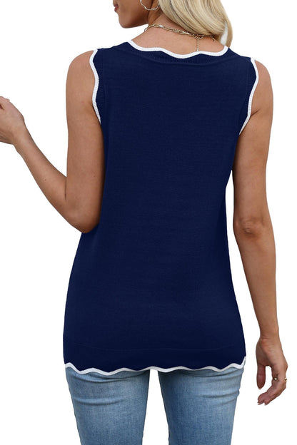 WIHOLL Tank Tops for Women Sleeveless Summer Tops Spring Fashion Lightweight Sweater Vest V Neck Business Casual Outfits