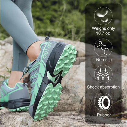 Women's Waterproof Hiking Shoes Lightweight Non-Slip Trails Walking Shoes Outdoor Sneakers