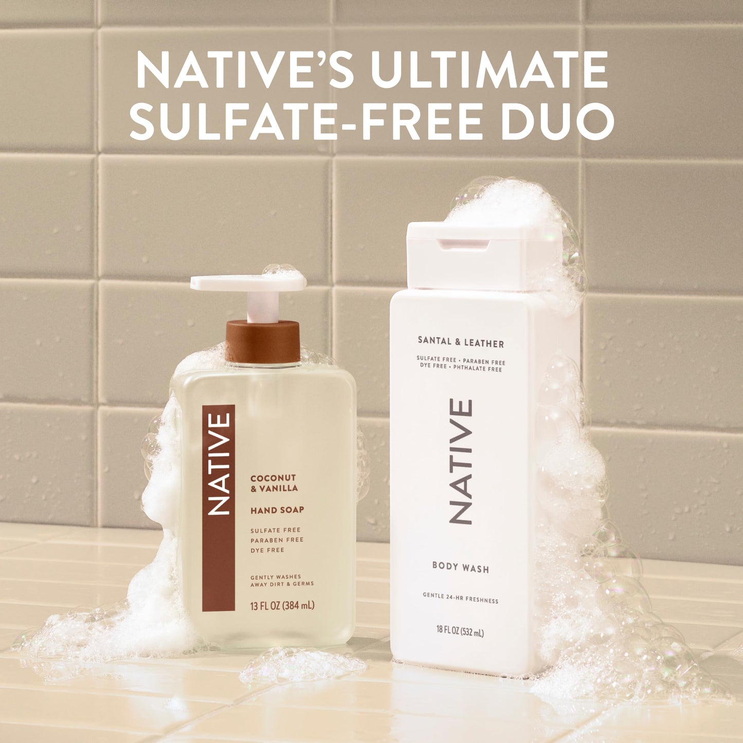 Native Body Wash Contains Naturally Derived Ingredients | For Women & Men, Sulfate, Paraben, & Dye Free Leaving Skin Soft and Hydrating | Sea Salt & Cedar 18 oz