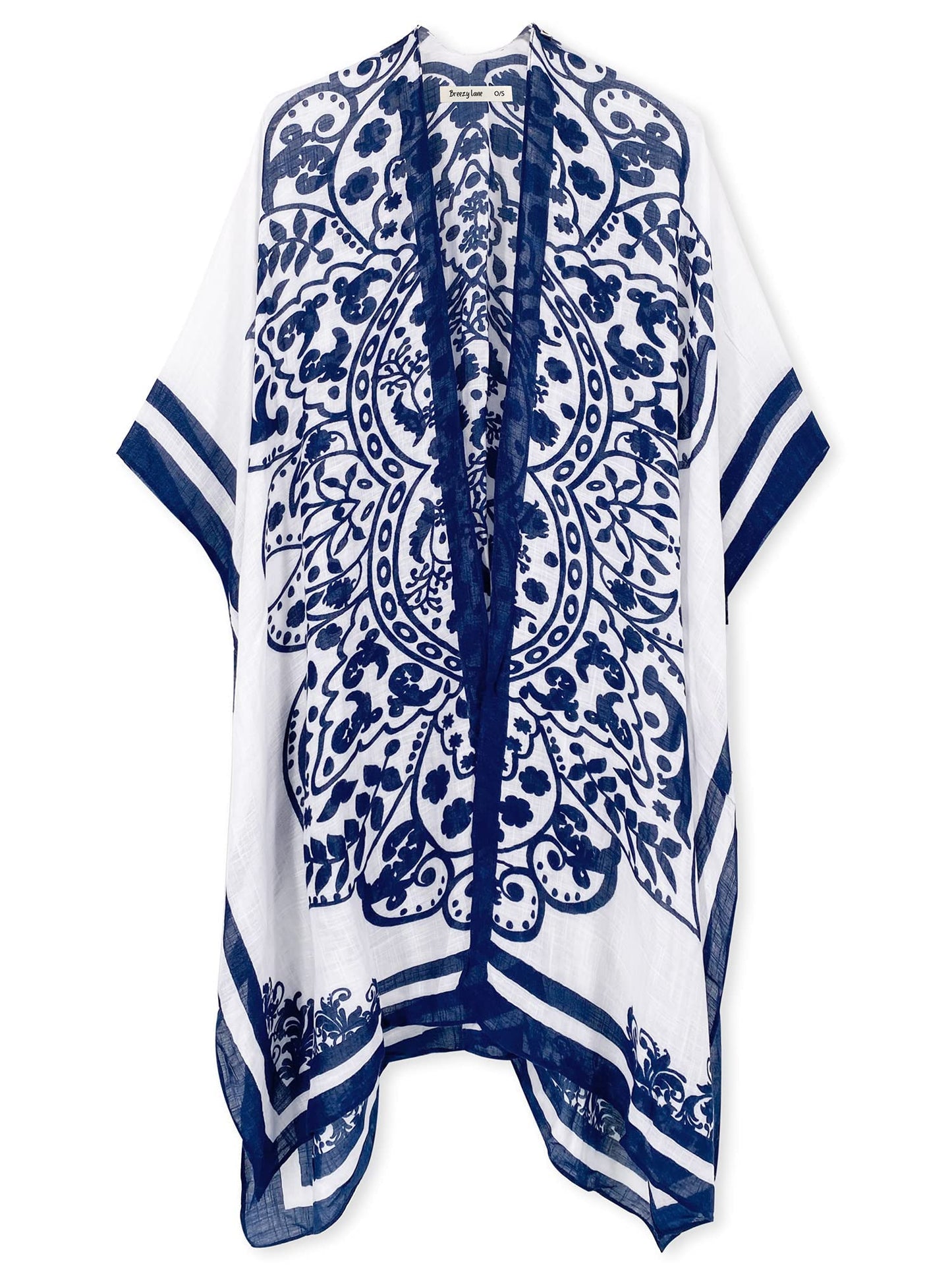 Breezy Lane Women's Kimono Cardigan Summer Swimsuit Coverups Beach Cover Up with Floral Print for Vacation