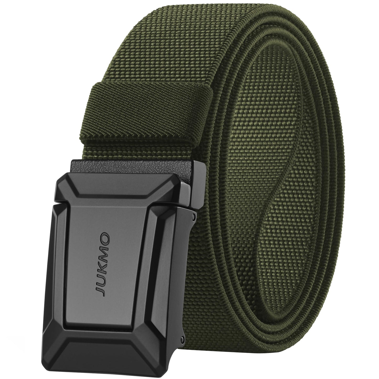 JUKMO Stretch Tactical Belt for Men, Military Work Rigger Hiking 1.5" Elastic Nylon Web Ratchet Quick Release Belt