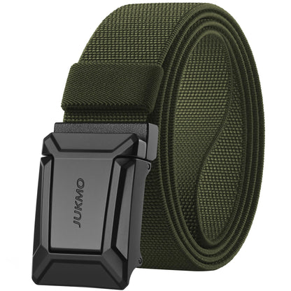 JUKMO Stretch Tactical Belt for Men, Military Work Rigger Hiking 1.5" Elastic Nylon Web Ratchet Quick Release Belt