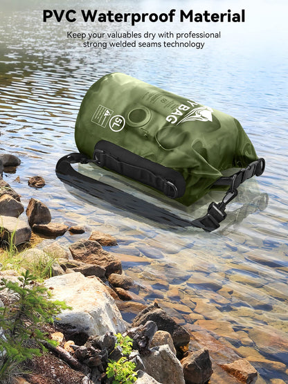 HEETA Dry Bag Waterproof for Women Men, 5L/10L/20L/30L/40L Roll Top Lightweight Dry Storage Bag Backpack with Phone Case for Travel Swimming Boating Kayaking Paddle Board Camping Beach Accessories
