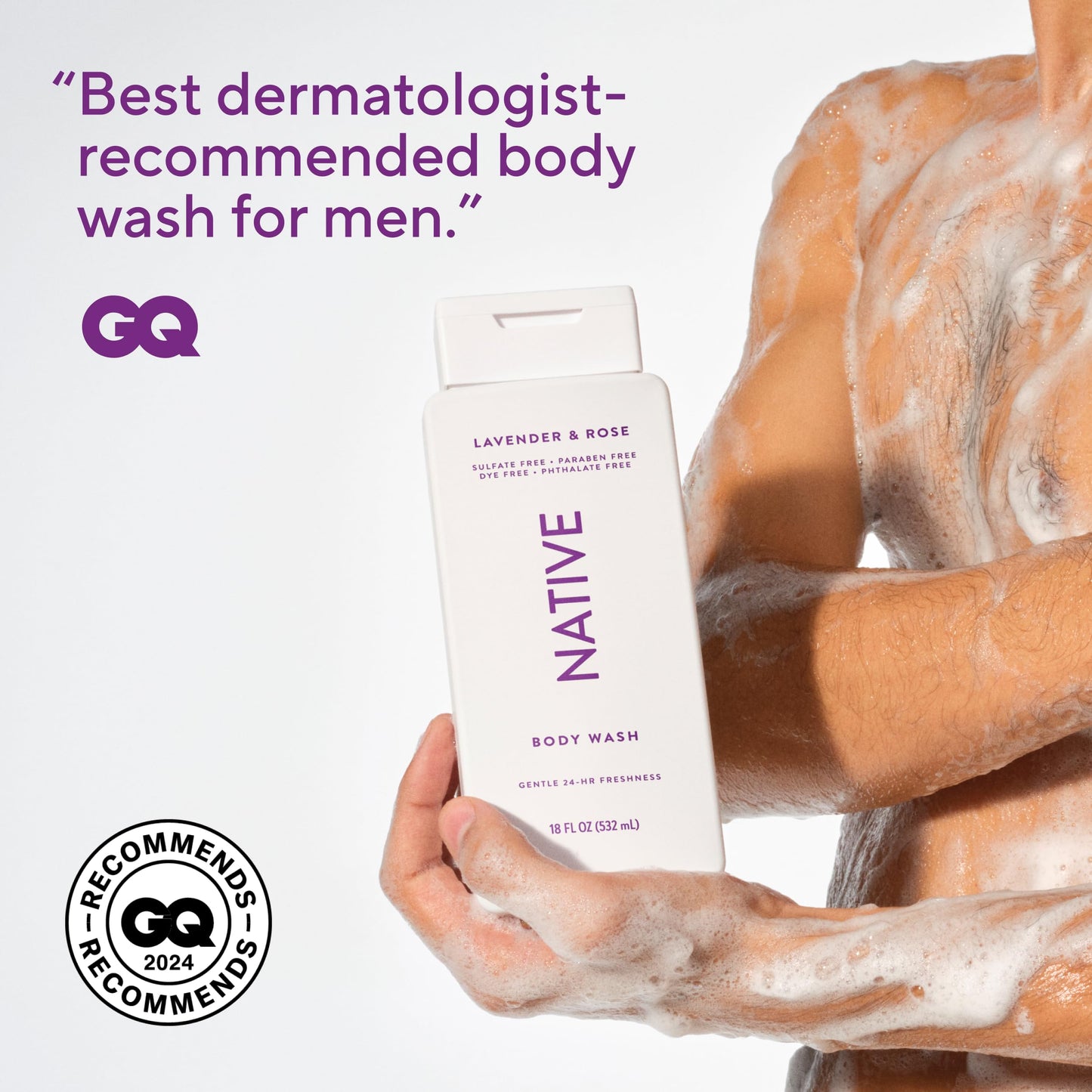 Native Body Wash Contains Naturally Derived Ingredients | For Women & Men, Sulfate, Paraben, & Dye Free Leaving Skin Soft and Hydrating | Sea Salt & Cedar 18 oz