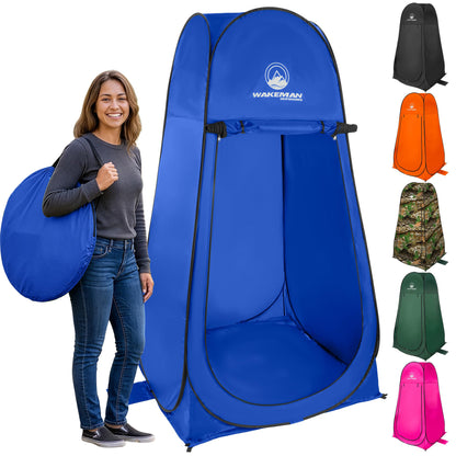 Wakeman Pop Up Changing Tent, 3.3 x 3.3 x 6.2ft, Camping Shower Tent for Portable Toilet Stall or Dressing Room with Carry Bag for Camping, Beach, or Tailgate, Polyester