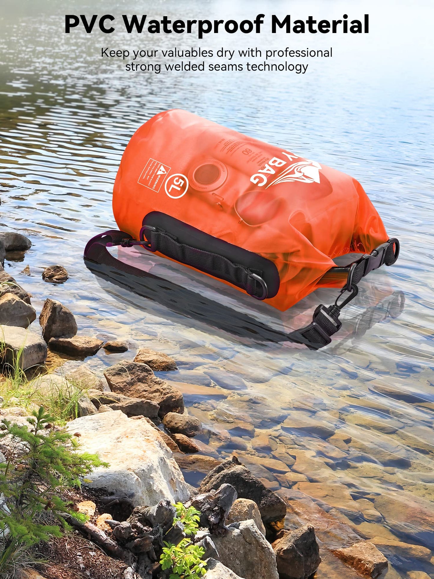 HEETA Dry Bag Waterproof for Women Men, 5L/10L/20L/30L/40L Roll Top Lightweight Dry Storage Bag Backpack with Phone Case for Travel Swimming Boating Kayaking Paddle Board Camping Beach Accessories